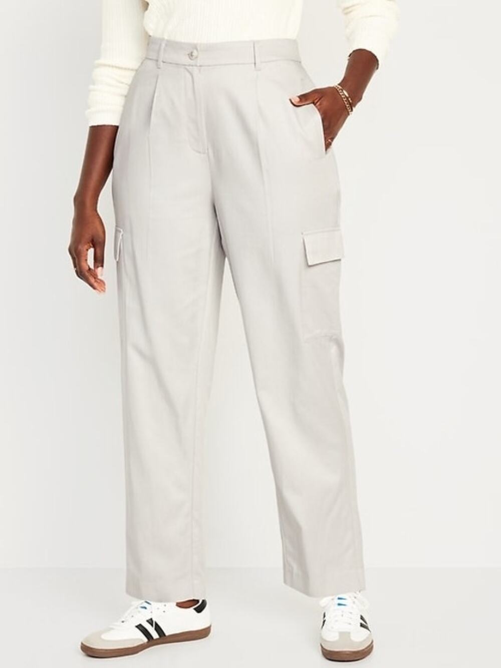 Old Navy NWT Women's 3X Taylor White Straight Full-Length Trouser Pants Cargo